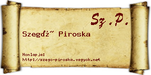 Szegő Piroska névjegykártya